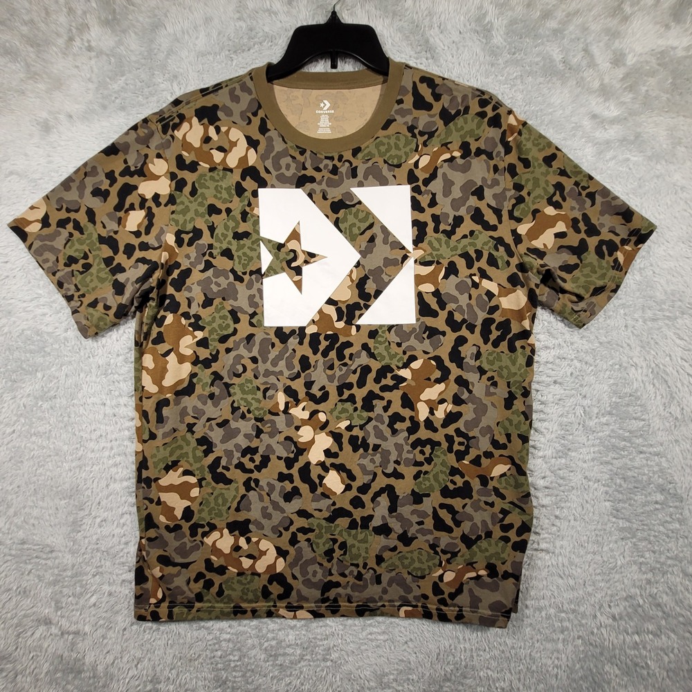 Converse Shirt XXL Green Camo‎ Star Chevron Graphic Tee